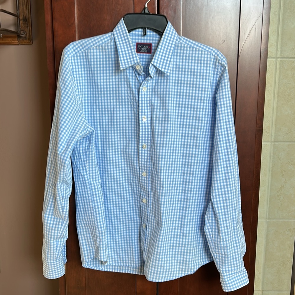 UNTUCKit Slim Fit Button Down Gingham Check Shirt - M